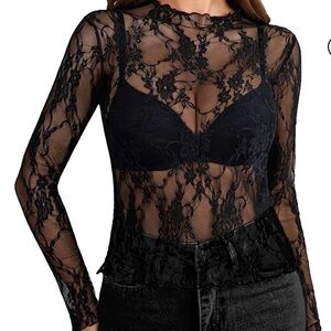Elegant Black Lace Top